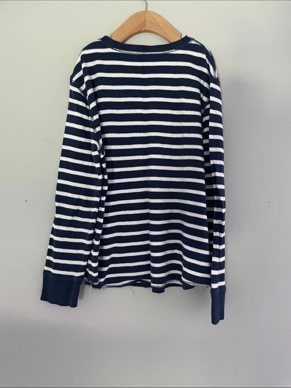 GAP boys Black thermal & Navy and White Striped tops size:M